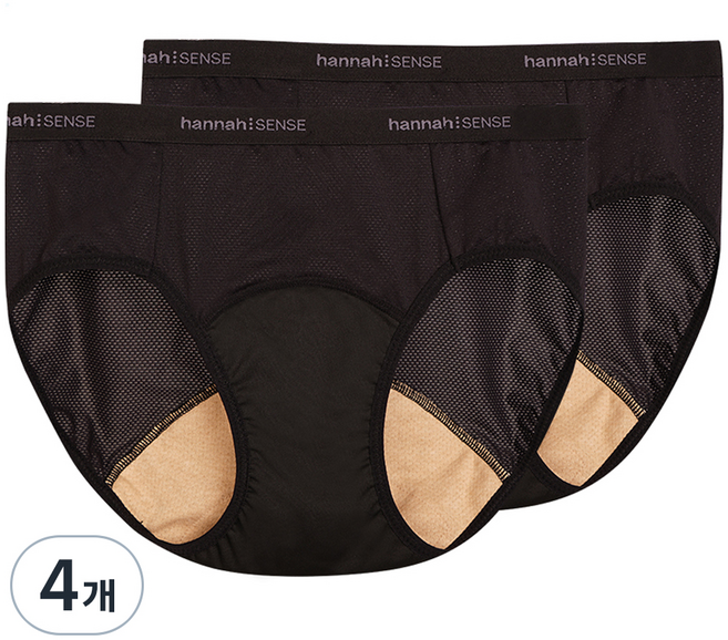 한나센스미디데일리생리팬티 블랙 XS, 1개입, 4개