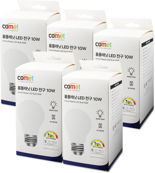 홈플래닛 안정기 내장형 LED 전구 10W, 주광색, 5개