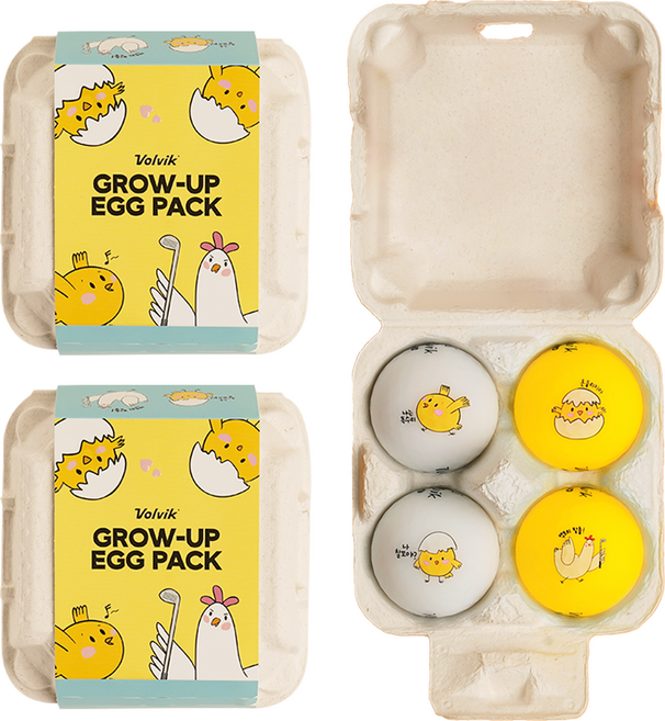 볼빅 VIVID 그로우업 에그팩 골프공 3피스 4구 선물세트, 단품, 4개입, 1세트