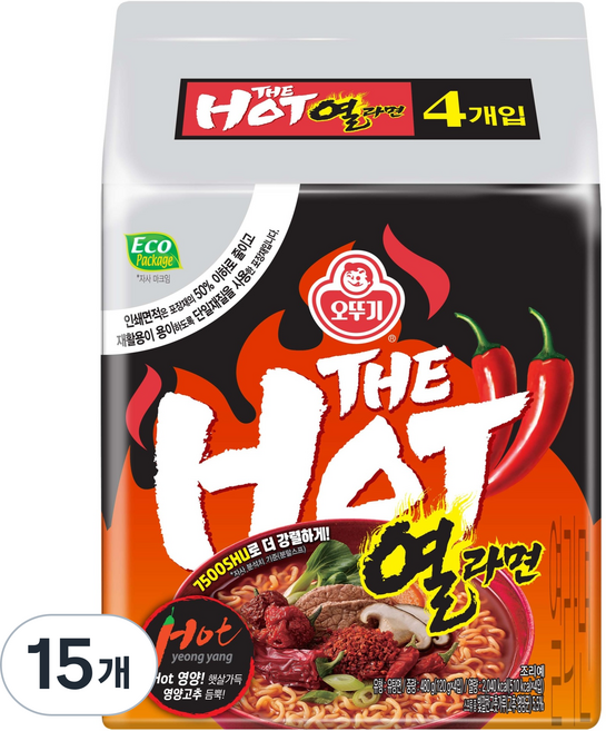오뚜기 더핫 열라면 120g, 60개