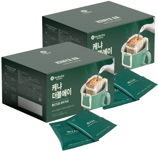 맥널티커피 케냐 더블에이 핸드드립 원두커피, 8g, 36개입, 2개