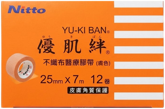 Nitto 日東 優肌絆不織布透氣膠帶 3252-TW-12 25mm x 7m 12個, 1盒