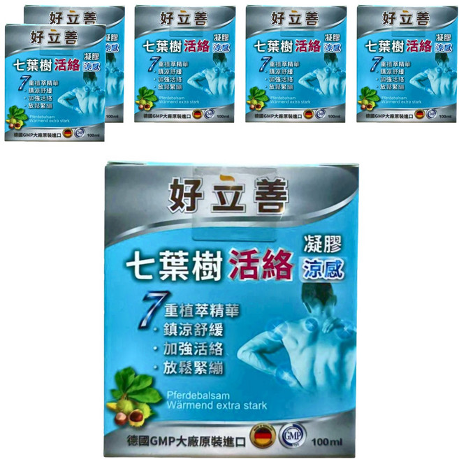 heilusan 好立善 七葉樹活絡凝膠 涼感 100ml, 1入, 6盒