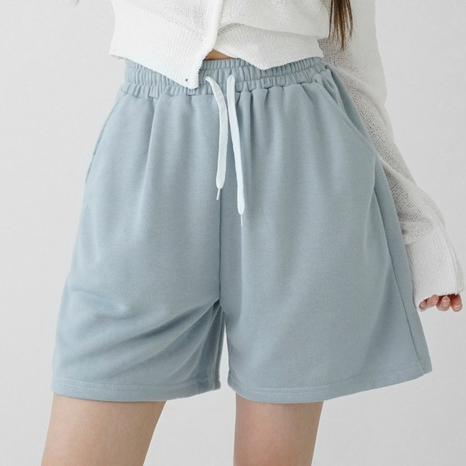 Cotton Closet 女款日常彈性運動三分鬆緊帶短褲