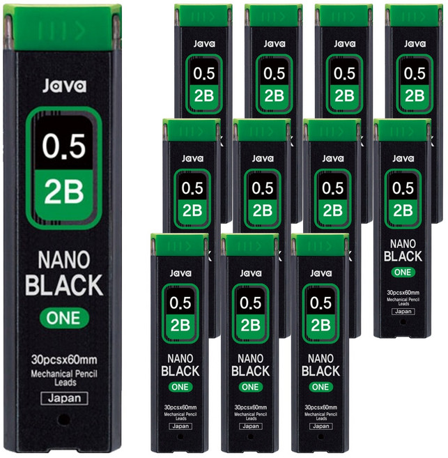 자바펜 나노블랙ONE 샤프심 2B, 0.5mm, 12개