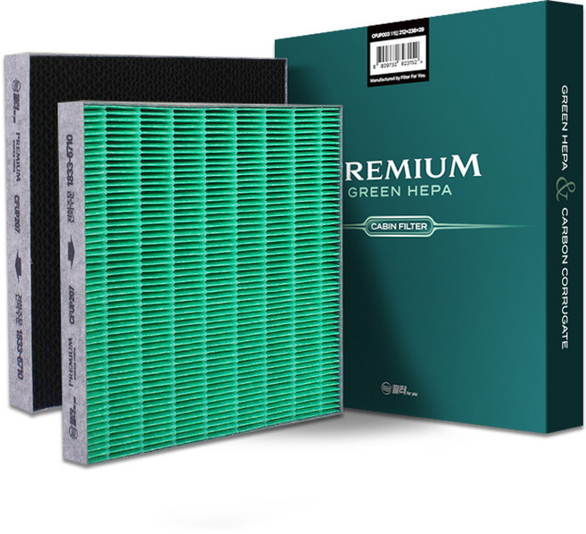 필터포유 프리미엄 그린 헤파 캐빈 수입차 에어컨필터, CFUP207(랜드로버, 토요타, 렉서스, 재규어 전차종), 1개