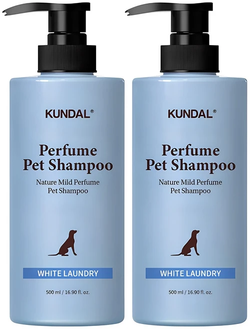 쿤달 네이처 마일드 퍼퓸 애견 샴푸 화이트런더리향, 500ml, 1개입, 2개 - 쿠팡
