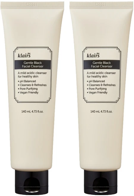 클레어스 젠틀 블랙 페이셜 클렌저, 2개, 140ml - 쿠팡