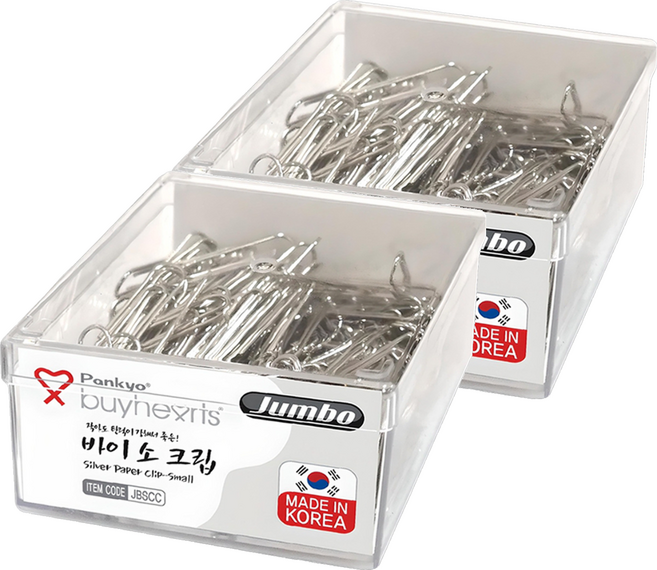 Pankyo Buyhearts Jumbo 小號銀色迴紋針 JBSCC, 2個, 500件