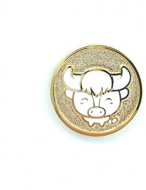 지봇골프 십이지신 써클칩 캐릭터 골프 볼마커, 축소 (골드), 1개