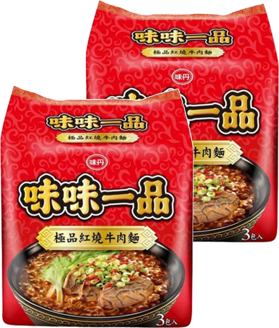 味丹 味味一品 極品紅燒牛肉麵 181g, 6包