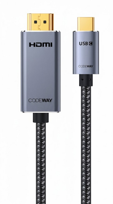 CODEWAY Type-C To HDMI 30Hz 4K影音傳輸線, 灰色 + 黑色, 1條, 3m