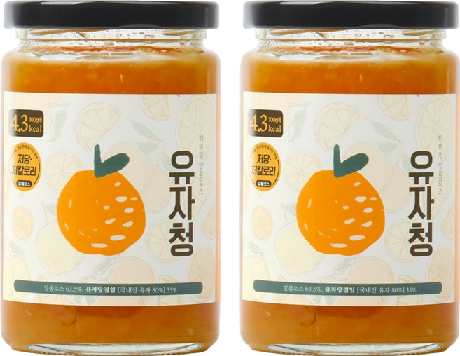 티바인 고흥 저당 알룰로스 수제 유자청, 450g, 1개입, 2개
