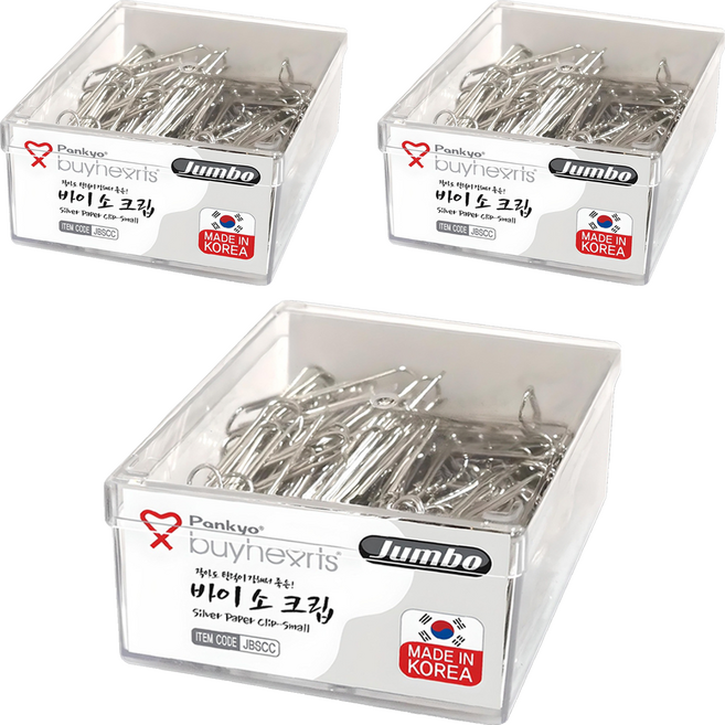 Pankyo Buyhearts Jumbo 小號銀色迴紋針 JBSCC, 3個, 500件