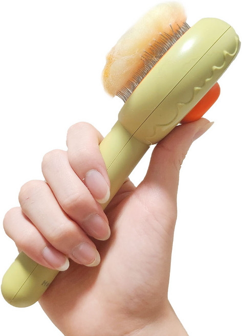 해피제이 반려동물 털 제거 브러쉬 8.5 x 19.6 cm, 그린, 1개