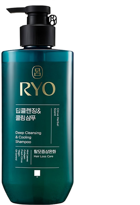 RYO 呂 韓方頭皮瞬效修護洗髮精 清爽控油 480ml 深層清潔 頭髮護理, 1瓶