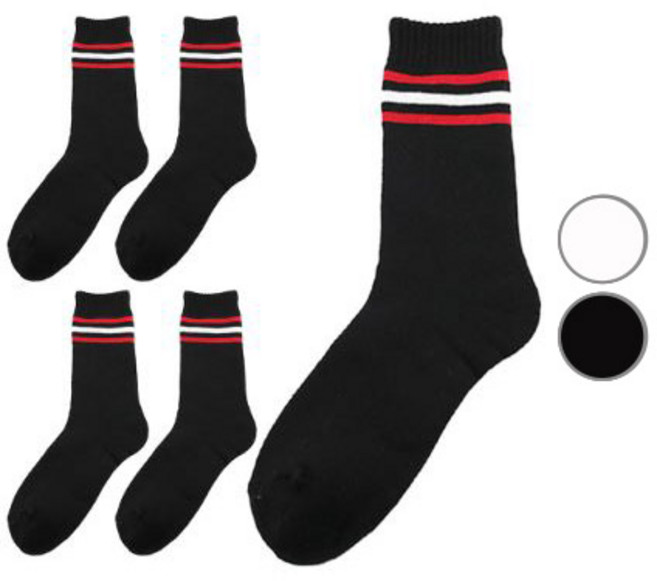 이지레그 남성용 라인 기모 방한 양말 5켤레