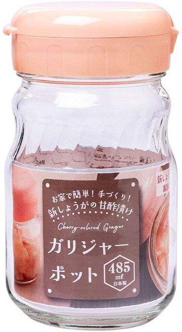 TOYO-SASAKI GLASS 東洋佐佐木 醃漬酒瓶 大 直徑6.6 x 8.1 x 14.6cm 櫻色, 485ml, 1個