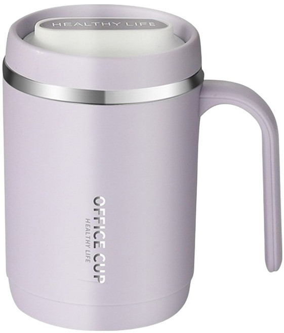 304不鏽鋼手把鋼杯, 紫色, 500ml, 1個