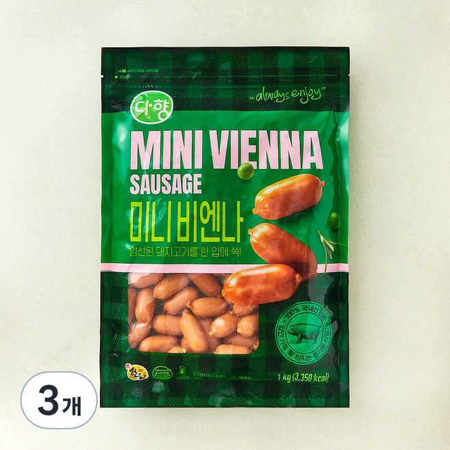 다향 미니 비엔나 소시지, 1kg, 3개