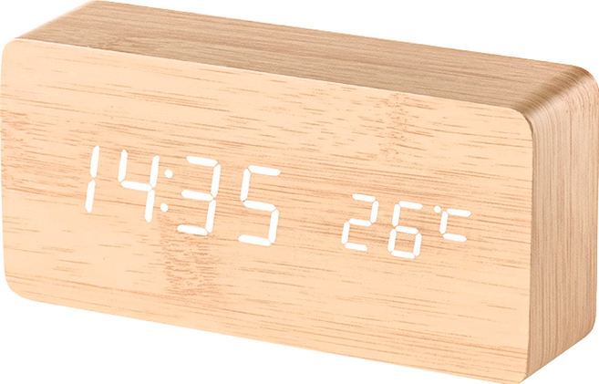 數位鬧鐘, 木紋色