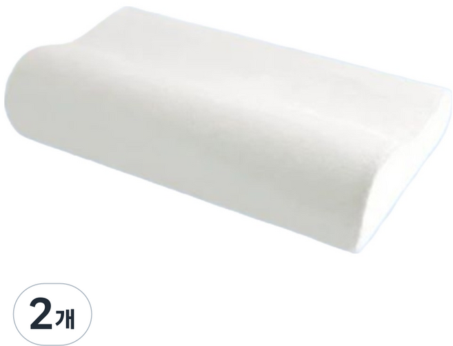 스마일깨비 인체공학적 경추지지 수면베개, 퓨어화이트 교체커버, 2개