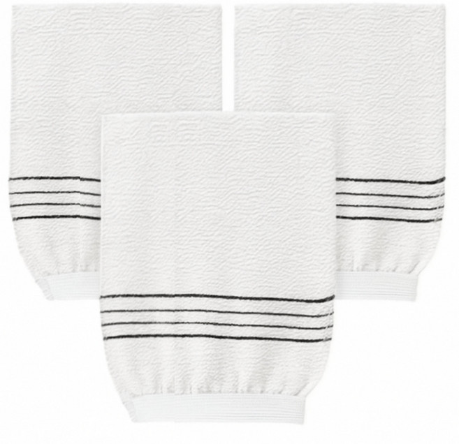 비타벨로 대형 고급 이태리 때밀이 타올, 화이트, 3개