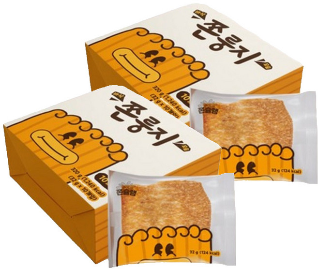 쫀슐랭 바삭꼬숩 쫀룽지 간식, 2개, 320g