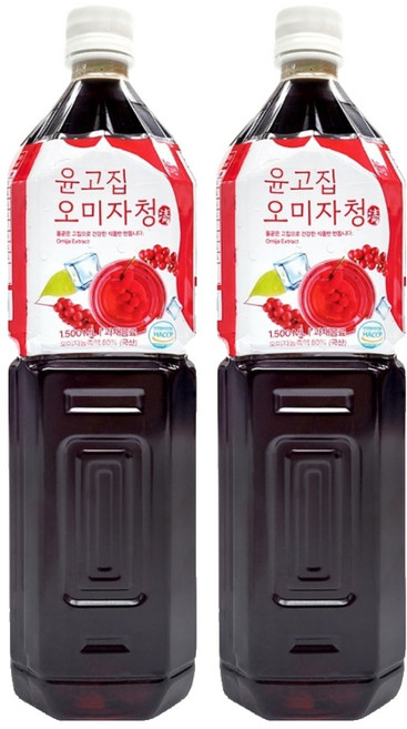 윤고집 오미자청, 2개, 1.5L