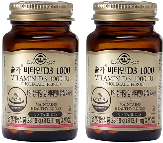 솔가 비타민 D3 1000, 90정, 2개