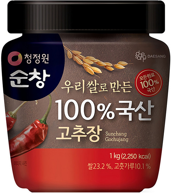 청정원순창 우리쌀로 만든 100% 국산 고추장, 1kg, 1개