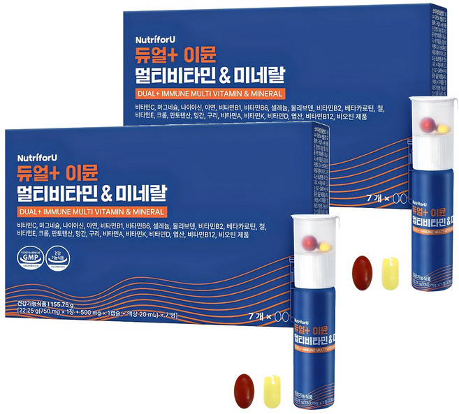Dual複合維他命礦物質保健劑, 7瓶, 2盒