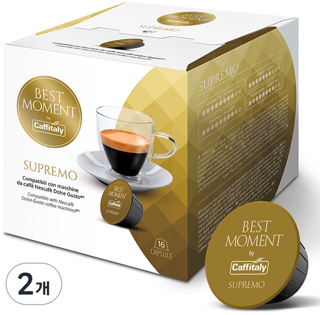 카피탈리 베스트모먼트 수프레모 캡슐커피, 8g, 16개입, 2개