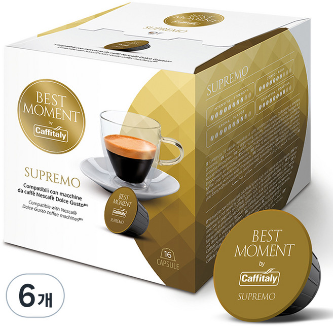 카피탈리 베스트모먼트 수프레모 캡슐커피, 8g, 16개입, 6개