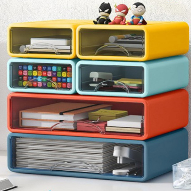 마켓플랜 세레니티 투명 수납함, 혼합색상, 6개