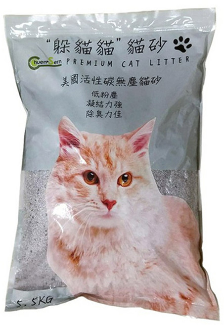 躲貓貓 美國活性碳無塵貓砂, 5.5kg, 1袋, 無添加香料