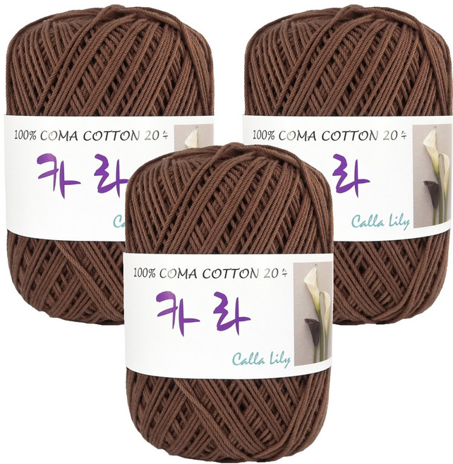 카라 뜨개실 코마면 20수, 08 브라운, 3개