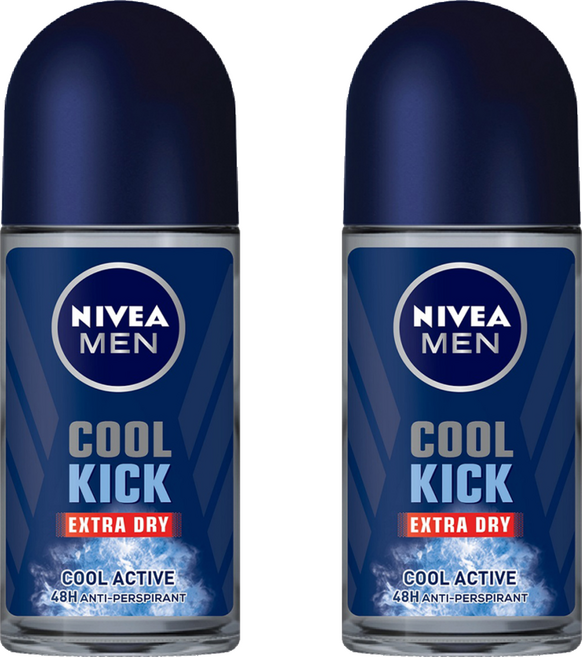 NIVEA 妮維雅 MEN 男士止汗爽身乳液 瞬間酷涼系列 激爽制汗, 50ml, 2瓶