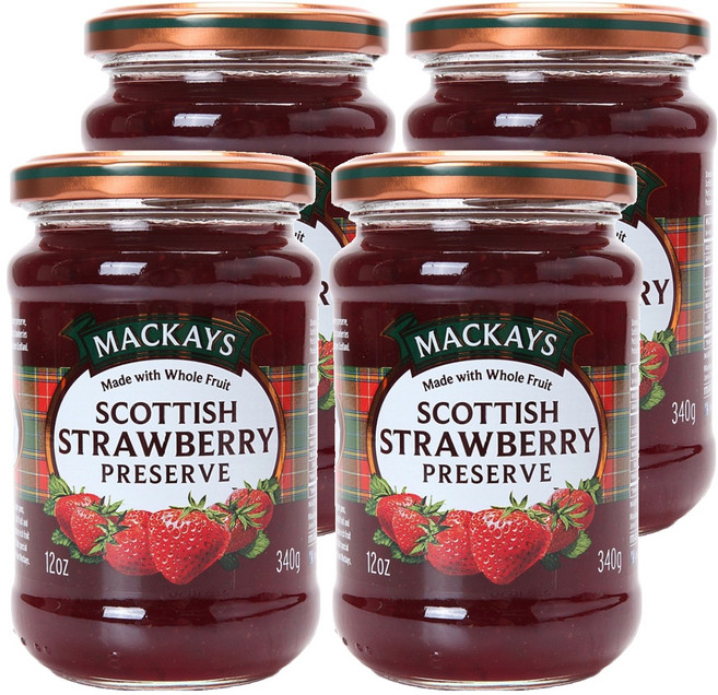 맥케이 딸기잼, 340g, 4개