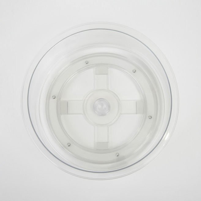 JAJU(자주) 360도 회전 트레이 지름 25cm x 높이 7cm, 투명, 1개