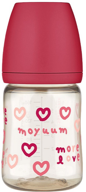 MOYUUM PPSU寬口奶瓶, 莓果心心, 170ml, 1個