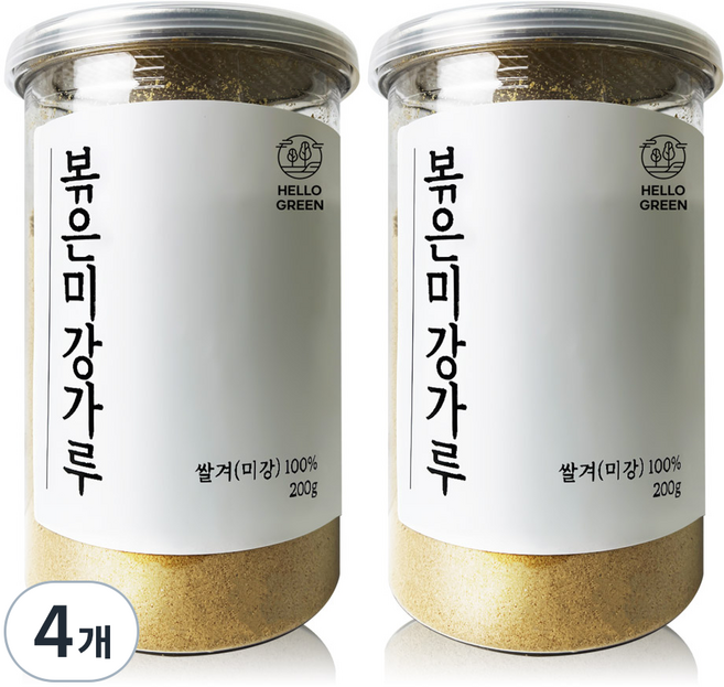 Hello Green 韓國產焙炒米糠粉, 4個, 200g