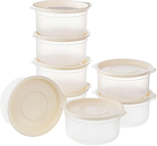 코멧 냉동 밥 국 보관용기 아이보리 650ml, 8개, 단품