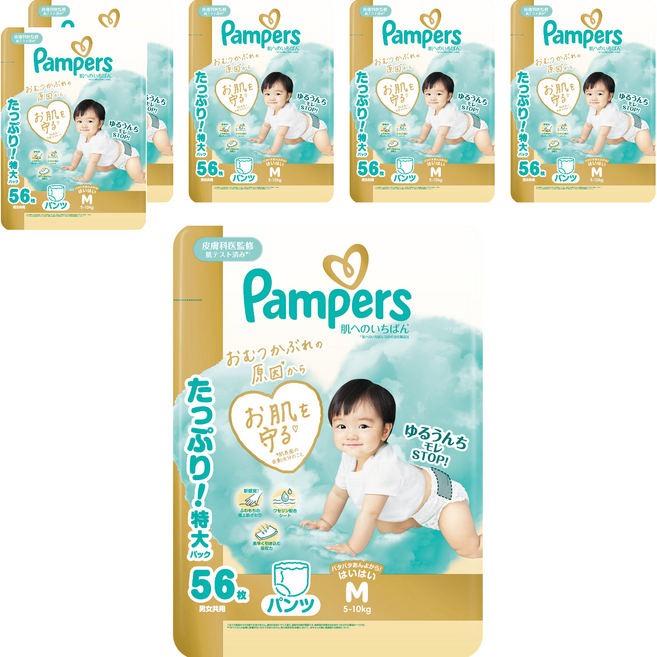 Pampers 幫寶適 日本境內版 尿布 褲型 5~10kg, M, 336片