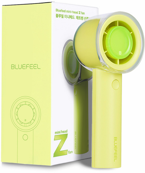 블루필 미니헤드 제트팬 휴대용 미니 핸디 손선풍기, BFN220, 라임그린
