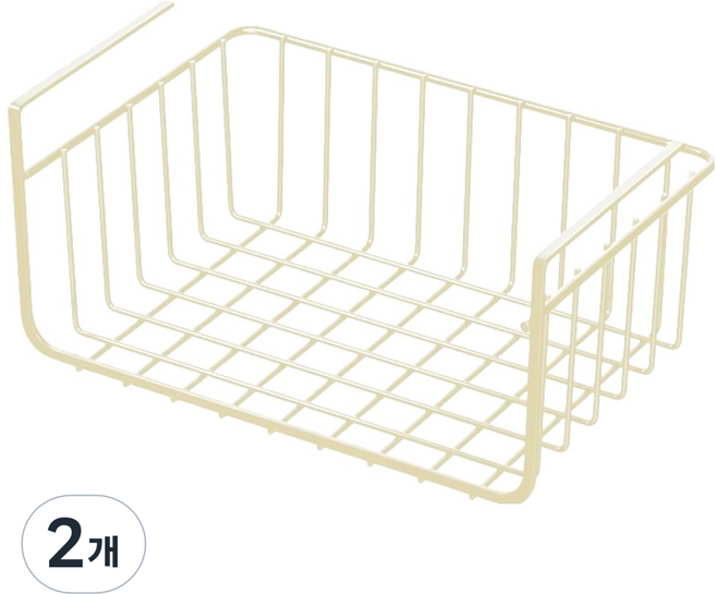 훈스픽 데스크 걸이형 수납 다용도 걸이 선반 대형, 크림화이트, 2개