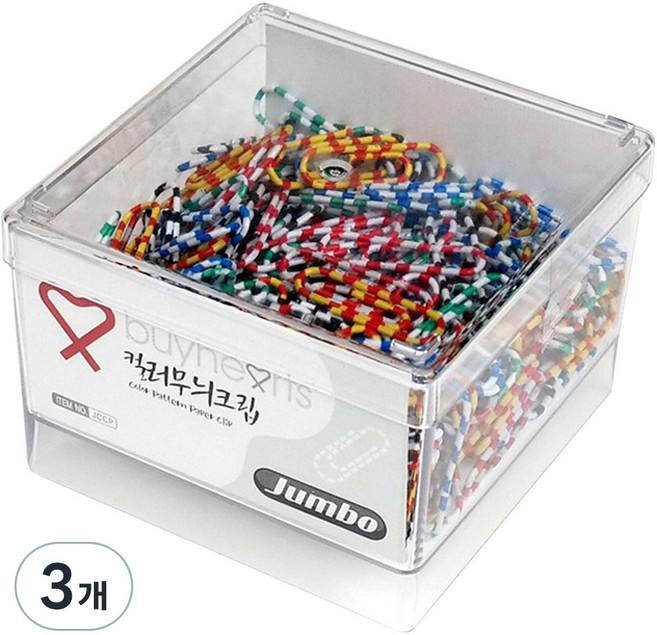 바이하츠 점보 컬러무늬크립, 3개