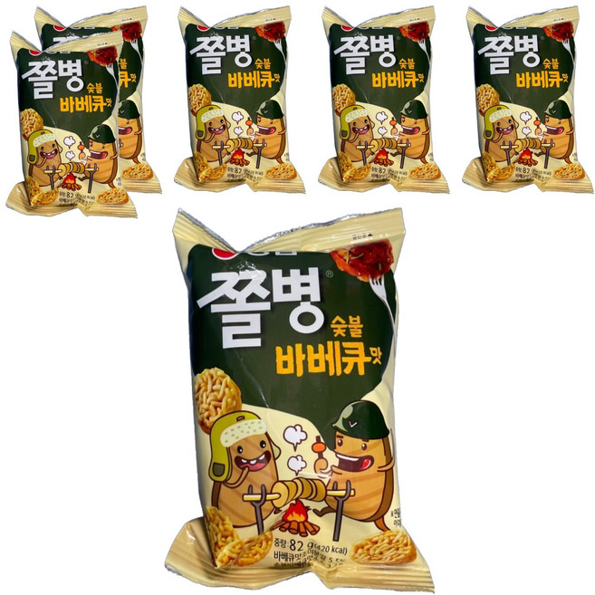 쫄병스낵 숯불바베큐맛, 90g, 6개