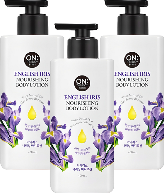 온더바디 너리싱 바디로션 아이리스, 400ml, 3개