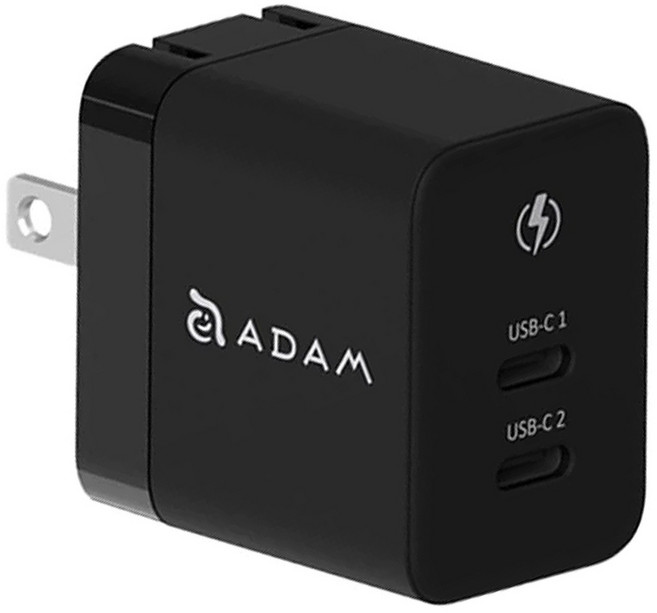 ADAM elements 亞果元素 OMNIA X35C GaN 雙孔智慧分流迷你快速電源供應器 35W, 黑色, 1個